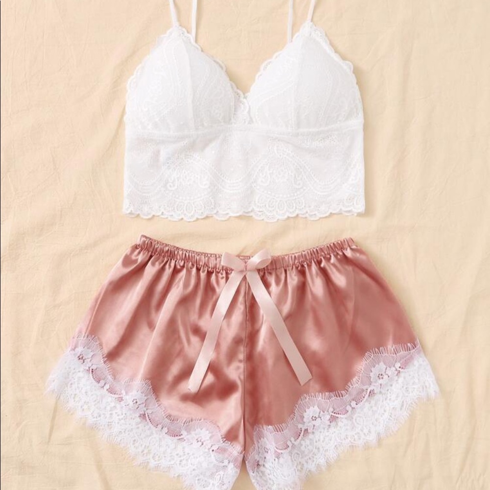 NEW Lace with Satin Lingerie Set